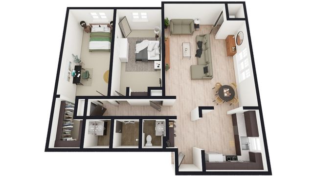 C: 2 Bed 1.5 Bath