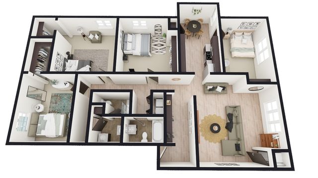 F: 4 Bed 2 Bath