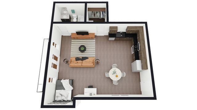 H2: Studio 1 Bath