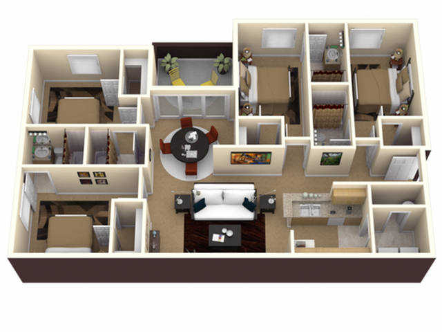 B: 4 Bed 4 Bath