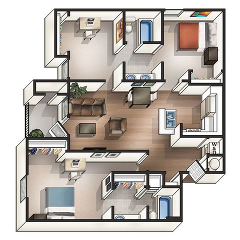 2 Bed 2 Bath