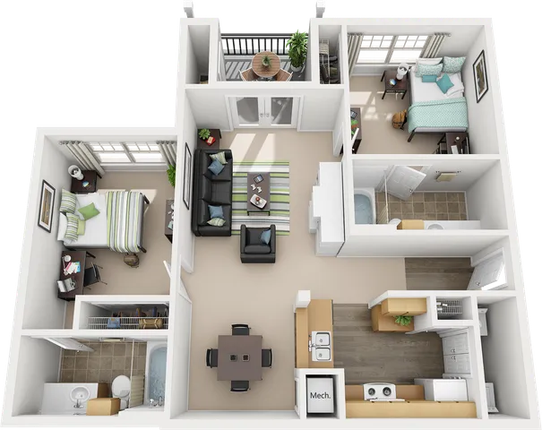 2 Bed 2 Bath