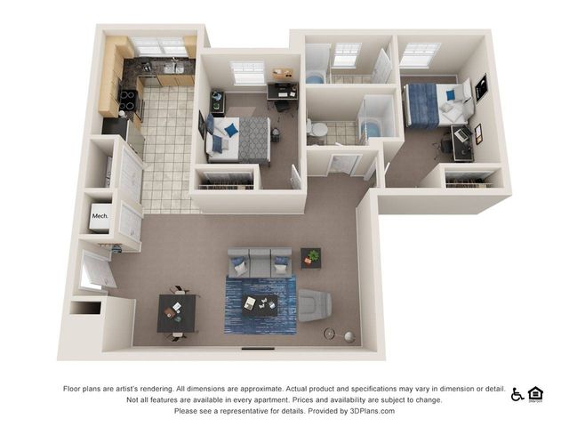 2 Bed 2 Bath