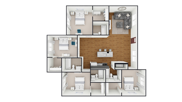 B: 4 Bed 4 Bath
