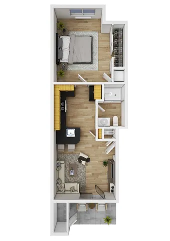 1 Bedroom Lower Floorplan