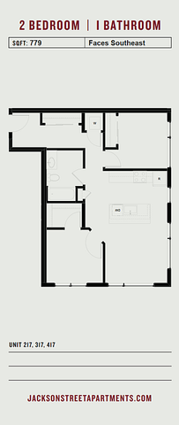 Jackson Street - E.1 Apts 217, 317, 417 - Floorplan