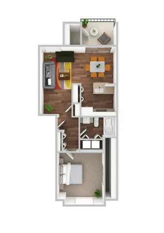 1 x 1 Floor Plan
