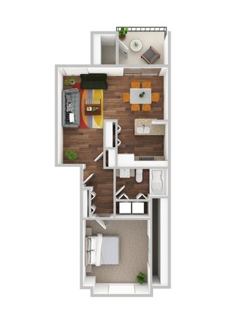 1 x 1 Floor Plan