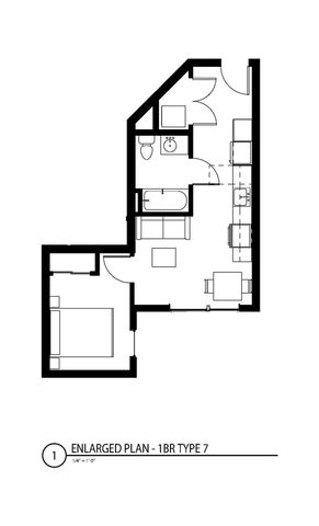 Kirin - One Bedroom - Stack 07 - Floorplan