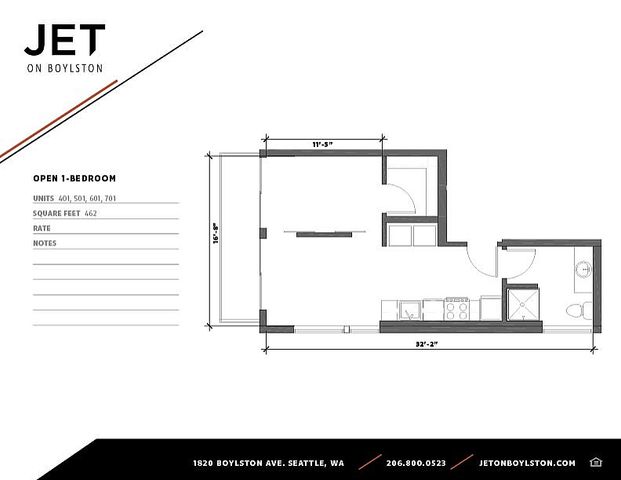 Jet - 601 - 1x1 - Floorplan