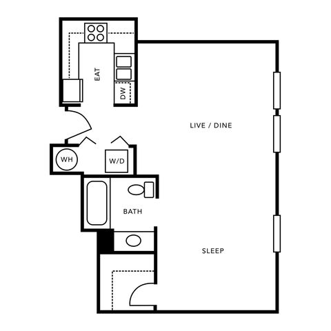 Studio X13 486-490sqft