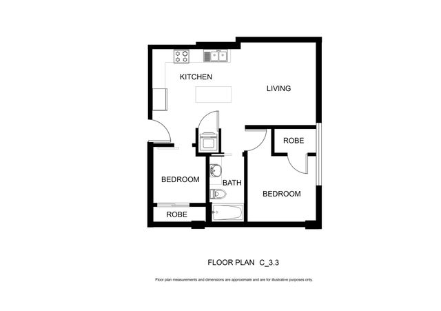 One Bedroom + Den Floorplan