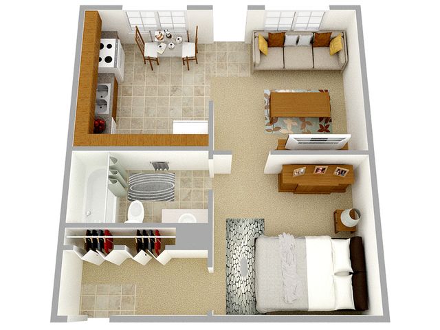 Studio - The Diana - 540 sq ft