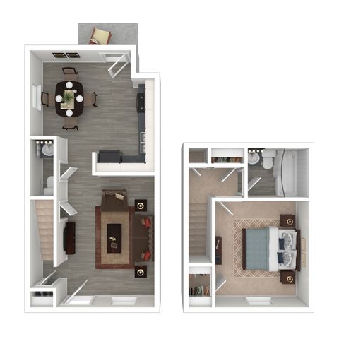 1 Bedroom, 1.5 Bathroom