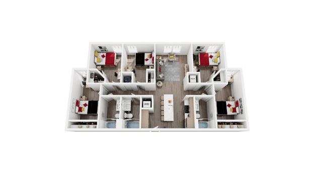 Five Bedrooms, Three Bathrooms Floorplan