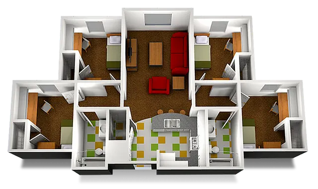 4 Bedrooms 2 Bathrooms Floorplan