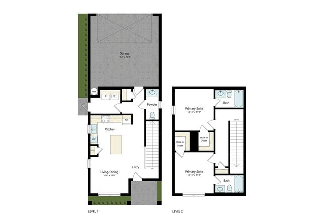 two bedroom, two bathroom floor plan