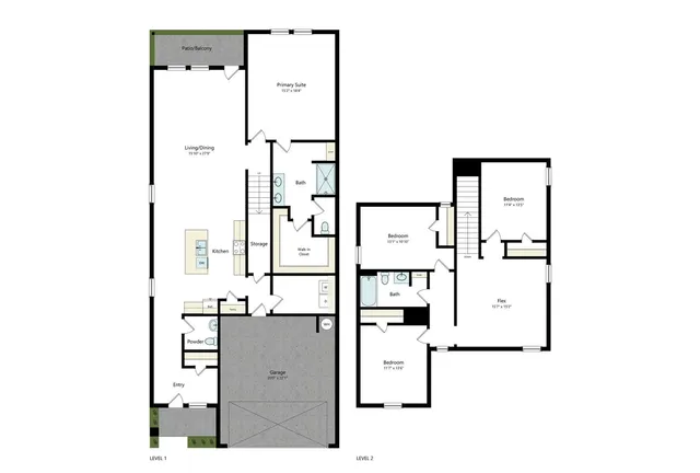 four bedroom, two and a half bathroom floor plan