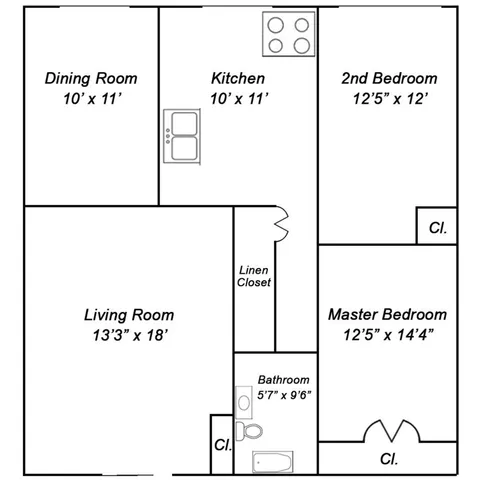 2 Bedroom Floorplan