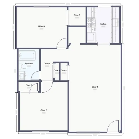 Sunridge Apartment Homes two bedroom one bathroom floor plan in Englewood CO