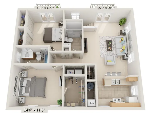 2BR Townhome