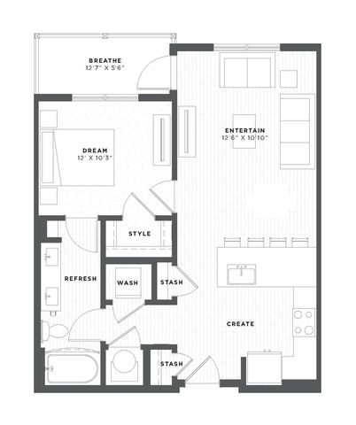 one bedroom floor plan