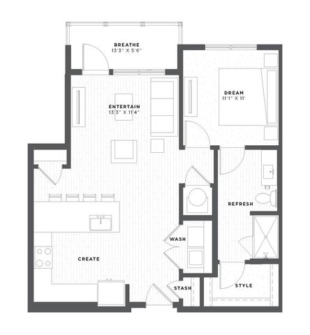 one bedroom floor plan