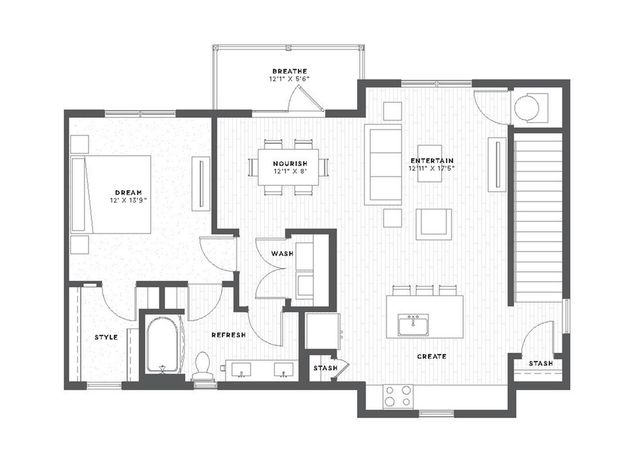 one bedroom floor plan