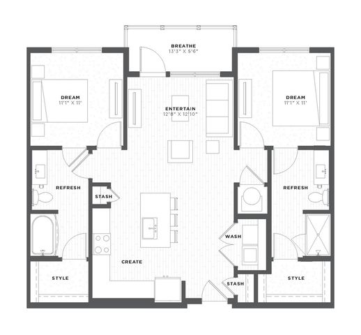 two bedroom floor plan