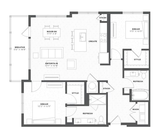 two bedroom floor plan