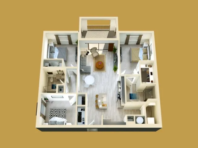 three bedroom floor plan