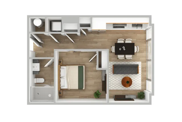 one bedroom floor plan