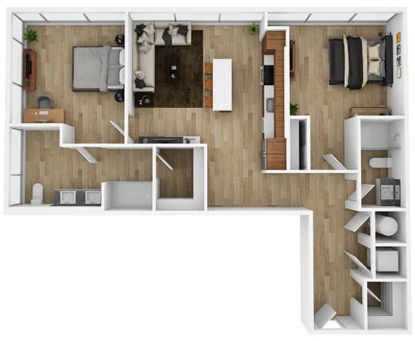 two bedroom floor plan