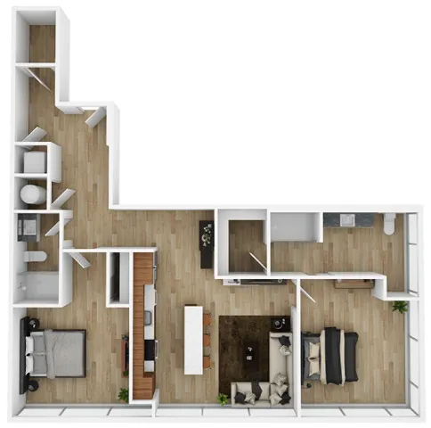 two bedroom floor plan