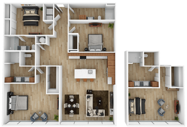 three bedroom floor plan