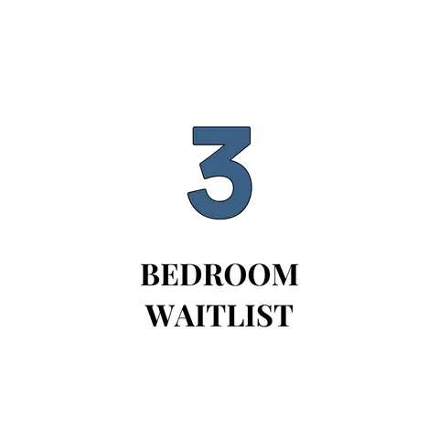 Three bedroom waitlist announcement with bold number 3
