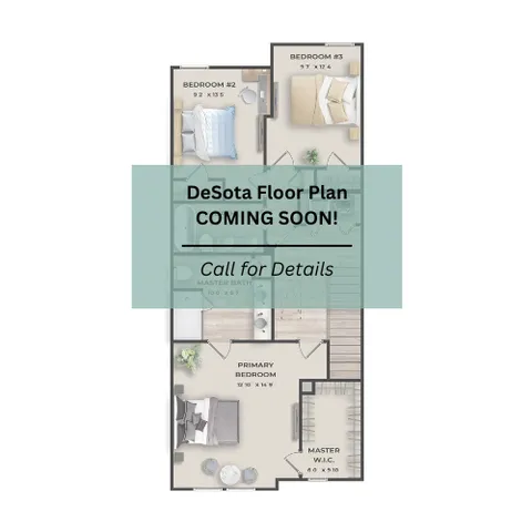 DeSota floor plan with 3 bedrooms, spacious primary suite, and elegant living area. Stay tuned for details!