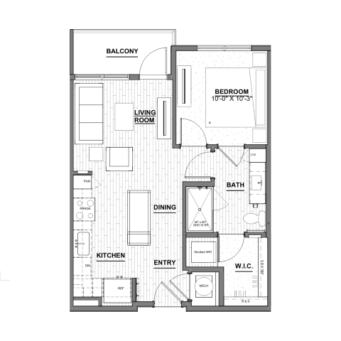 Ellison Museum District - One-Bedroom Floorplan