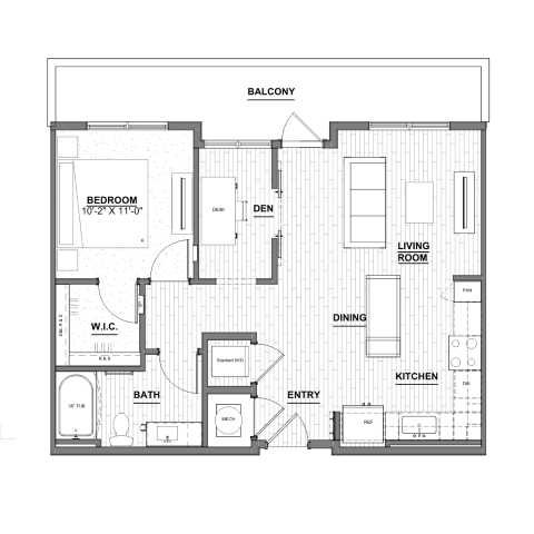 Ellison Museum District - One-Bedroom Floorplan