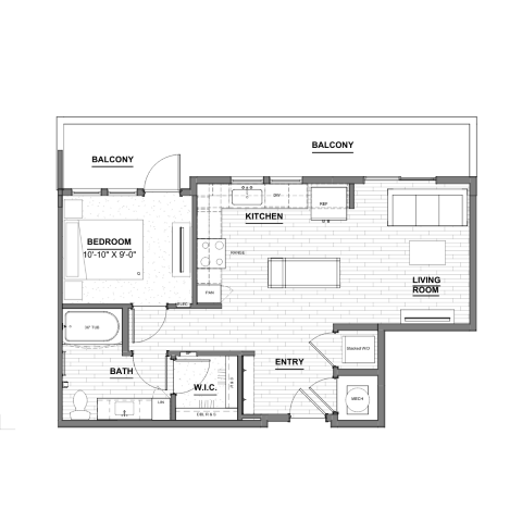 Ellison Museum District - One-Bedroom Floorplan