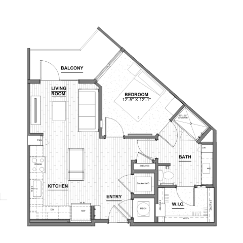 Ellison Museum District - One-Bedroom Floorplan