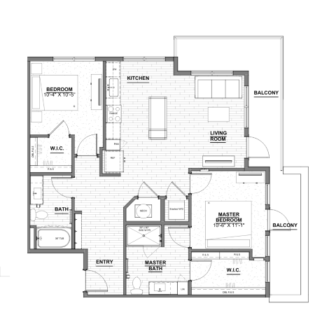 Ellison Museum District - Two-Bedroom Floorplan