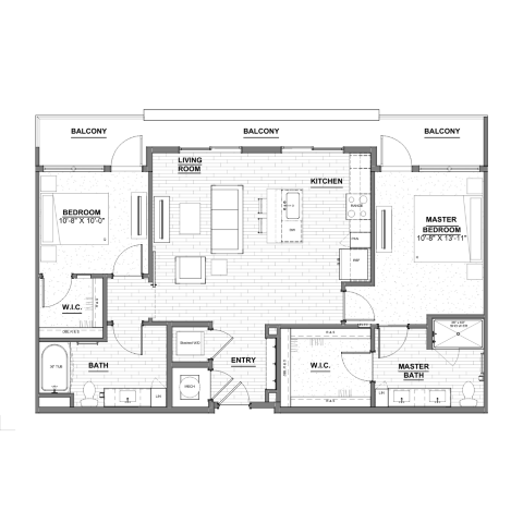 Ellison Museum District - Two-Bedroom Floorplan
