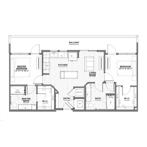 Ellison Museum District - Two-Bedroom Floorplan