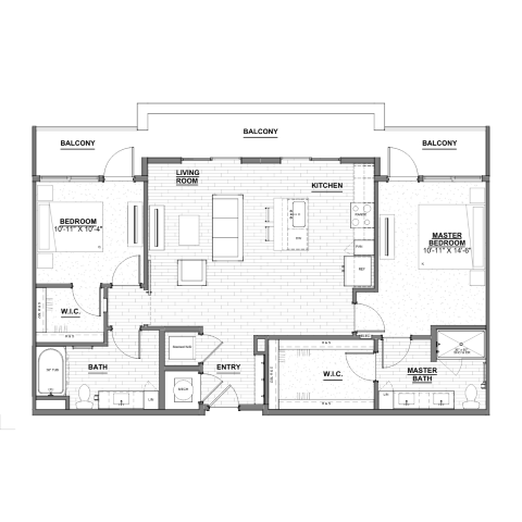 Ellison Museum District - Two-Bedroom Floorplan