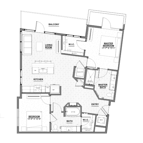 Ellison Museum District - Two-Bedroom Floor Plan