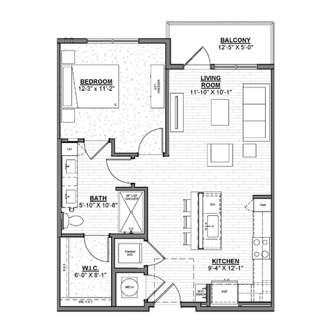 Ellison at The Exchange - One-Bedroom Floorplan
