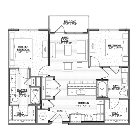 Ellison at The Exchange - Two-Bedroom Floor Plan
