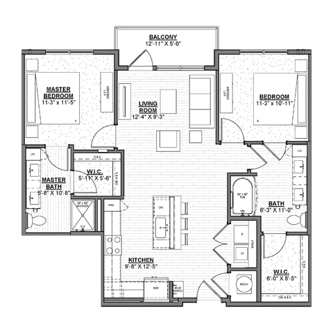 Ellison at The Exchange - Two-Bedroom Floorplan