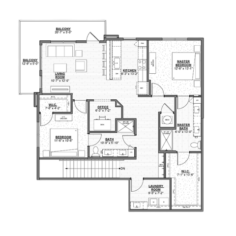 Ellison at The Exchange - Two-Bedroom Floorplan